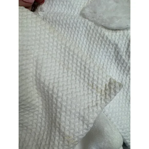 Mayoral Infant Girls White Textured Coat Faux Fur Collar Size 24M - Picture 13 of 16